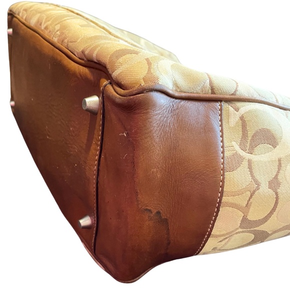 Coach Baby Bag Large Tote Zipper Top Signature Khaki Optic Print - Picture 9 of 10